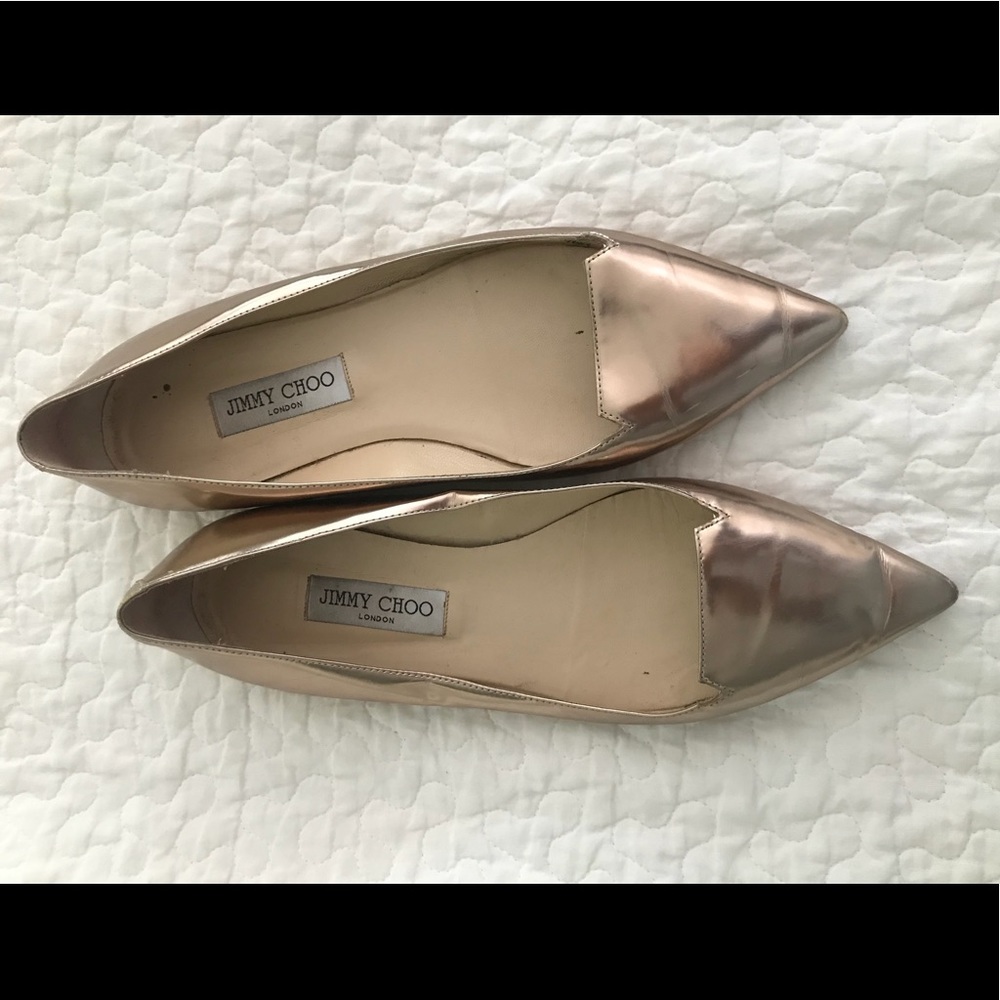 Jimmy Choo atilla flat 41 mirrored gold
